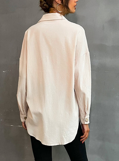 Collar Long Sleeve Casual Cotton Shirt