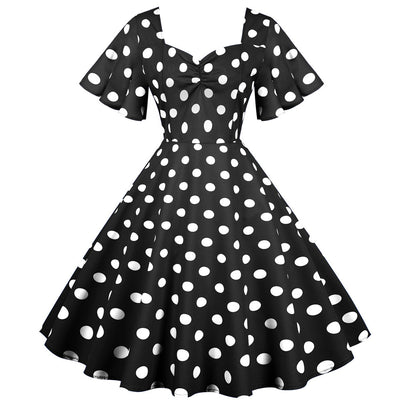 Slim Retro Polka Dot Printing Dress