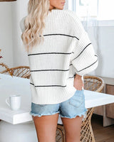 Striped Cardigan Short Loose Sweater
