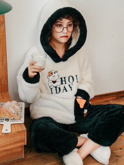 Hamster Cute Cartoon Vole Pajamas Women Thick