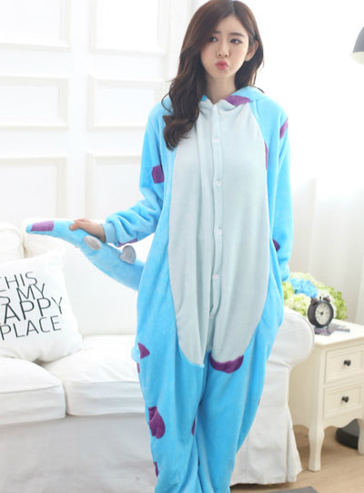 Blue Bull Costume Winter Warm Sleepwear 