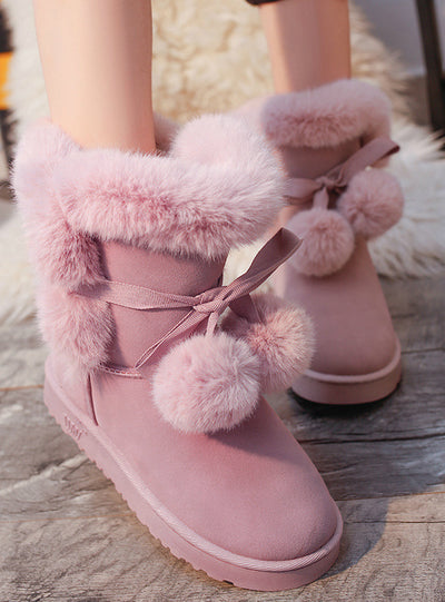 Snow Boots Fur Wool Winter Warm Shoes