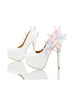 Rhinestone Sandals Pumps High Heels Ivory Shoes 