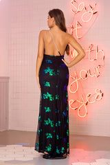 One-shoulder Sleeveless Sequined Dress