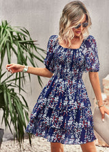 Square Neck Fashion Holiday Cake Dress