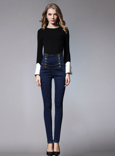 Women Denim Cotton Large Pants Oversize Trousers 