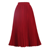 Women Pleated Pleat Mid-Length Skirt