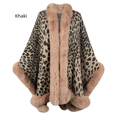 Cape Cardigan Leopard Shawl Cloak