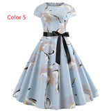 Retro Printed Short Sleeve Dress
