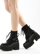 Women's Front lace-up Splicing Sexy Boots