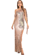 Sexy One-shoulder Sequined Dress