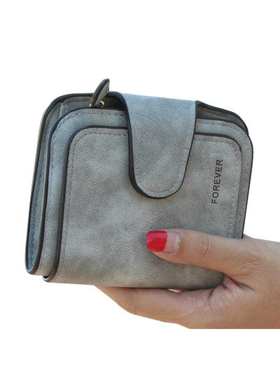 Zipper Short Clutch Wallet Solid Letter Small 