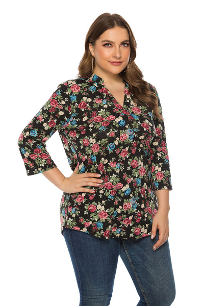 Women's Loose Pullover Printed Top