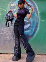 Straight Slim Slightly High Waist Trousers