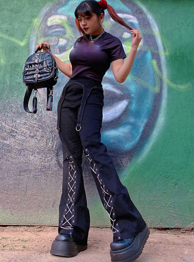 Straight Slim Slightly High Waist Trousers