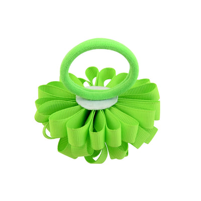1 Pcs Girls Hair Elastics Rope Big Grosgrain Ribbon Flower