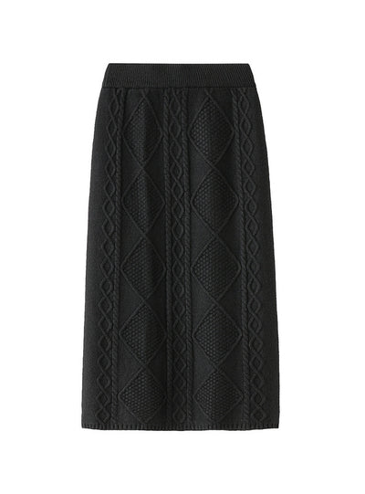 Twist Rhombus Knitted Skirt