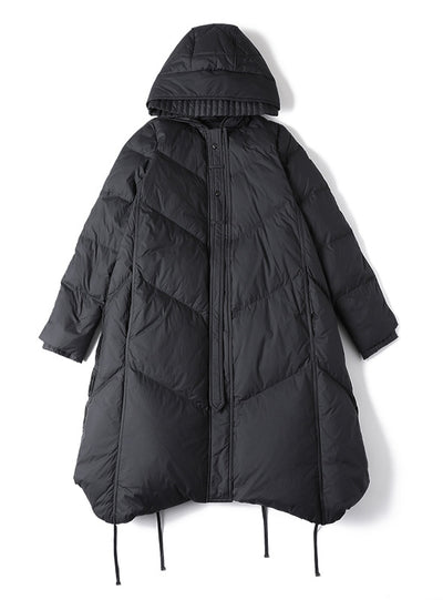 Large Hooded White Duck Down Long Coat