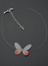 Colorful 3D Yarn Butterfly Chokers Invisible Fishline