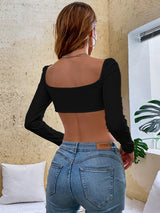 Knitted Long-sleeved T-shirt Top