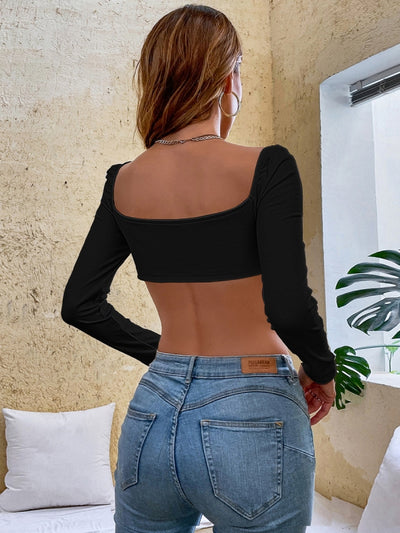 Knitted Long-sleeved T-shirt Top