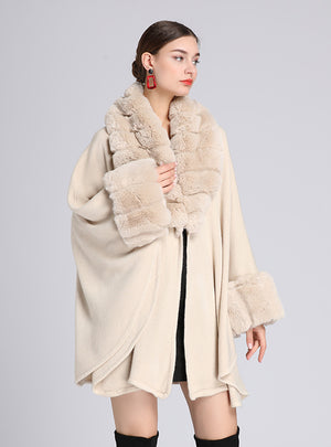 Autumn and winter Fur Collar Shawl Cape