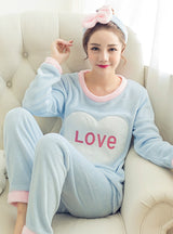 Love Pyjamas Sets Thick Warm Coral Velvet Suit