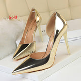 Metal Shallow Mouth Pointed Shoes
