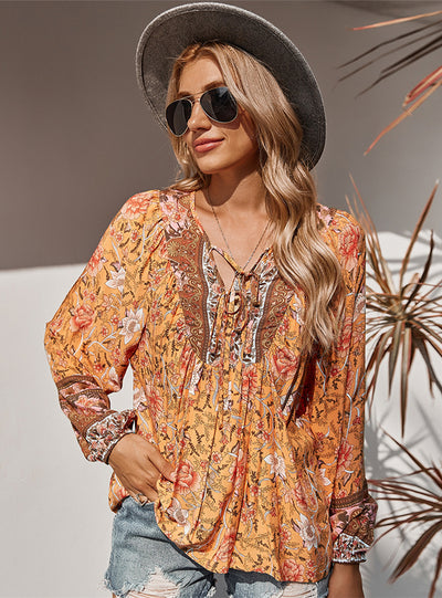 Women Tethered Printed Blouse