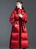 Long Hooded Padded White Duck Down Jacket