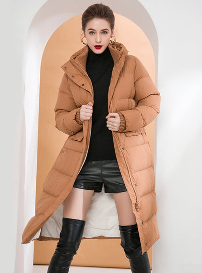 Thick Hooded White Duck Down Jacket Coat
