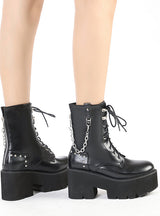 Thick-soled Martin Boots Metal Chain Booties