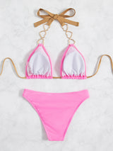 Sexy Tether Backless Love Jewelry Bikini