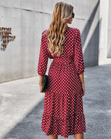 Wave Point Short Sleeve Print Dress