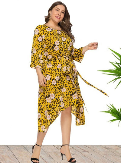 Round Neck Beach Irregular Long Dress