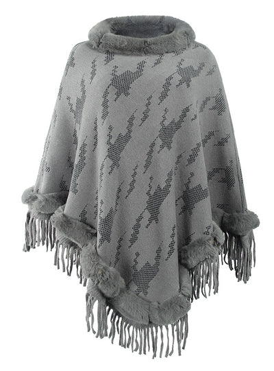 Sweater Collar Tassel Shawl Cloak