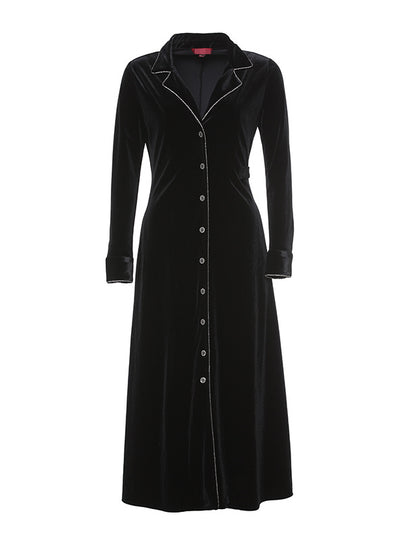 Women's Long Velvet Coat Jacket