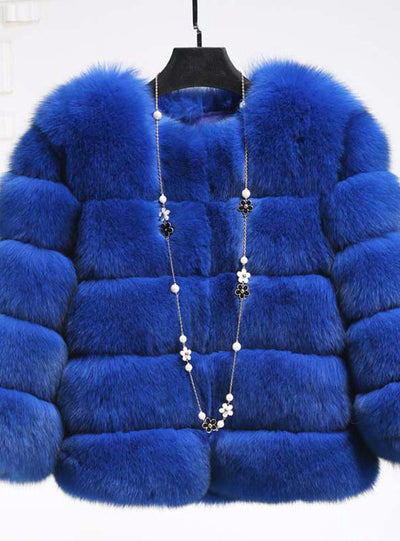 Fur Coat Elegant Thick Warm Outerwear Fake Fur