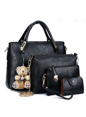 PU Leather Composite Bag Bolsa Femina 4pcs/set