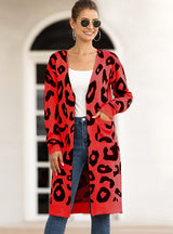 Camo Cardigan Leopard Print Sweater Coat