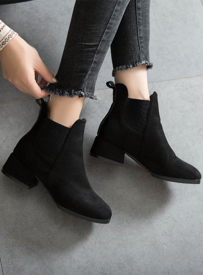 Women Heel Suede Casual Martin Boots
