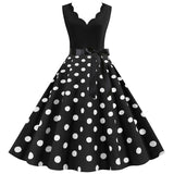 Sleeveless V-neck Wave Print Dress