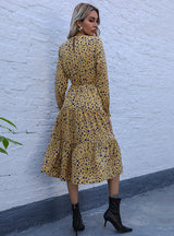 Loose Chiffon Pullover Print Stitching Dress