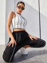 Contrast Stitching Round Neck T-shirt