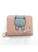 Women Cute Cat Wallet Small Zipper Girl 