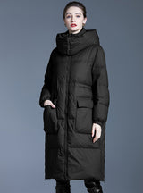 Loose Hooded Long Padded Down Jacket