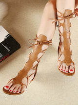 Lace up Sandals Knee High Gladiator Beach 