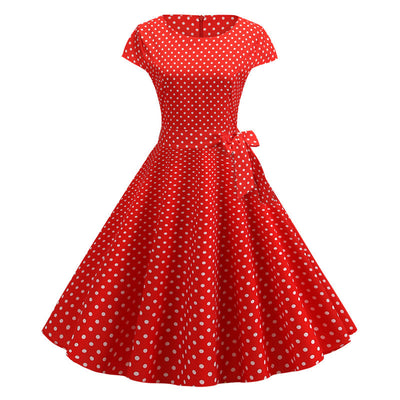 Summer Retro Cap Sleeve Dress