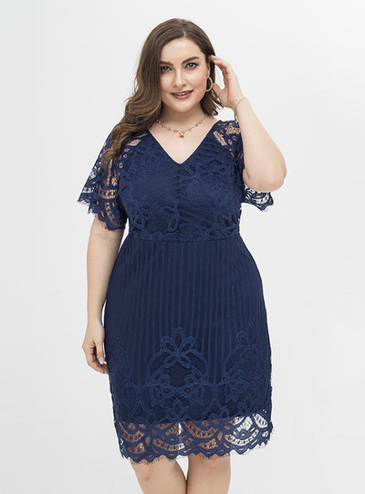 Plus Size V-neck Sexy Dress