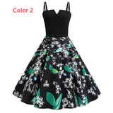 Sexy Straps Print Big Swing Dress